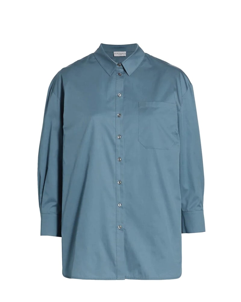Front of a size 1X Vivant Tunic in Stellar Blue by HARSHMAN. | dia_product_style_image_id:300163